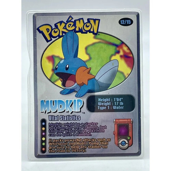 Pokemon Card‎ Mudkip 12/15 Nintendo Wendy's Promo Original Sealed Sleeve LP Flaw - Picture 1 of 3